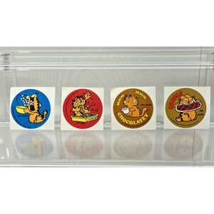 Vtge Garfield Scratch N Sniff  Stickers 1978 Cat Popcorn‎ Pizza Lasagna Hot Coco